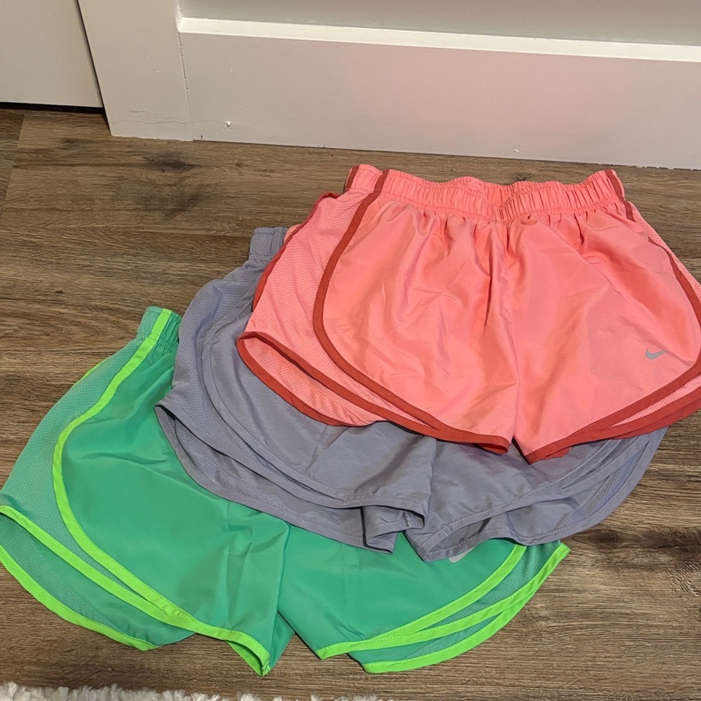 Nike Women's Athletic Shorts - Coral, violet, and Mint